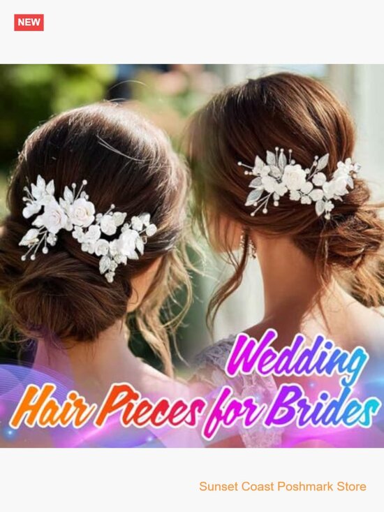 Flower Bride Wedding Hair Vine Pearl Bridal Headpiece Rhinestone Headband main image 6